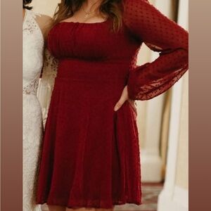 Elegant Burgundy Dress